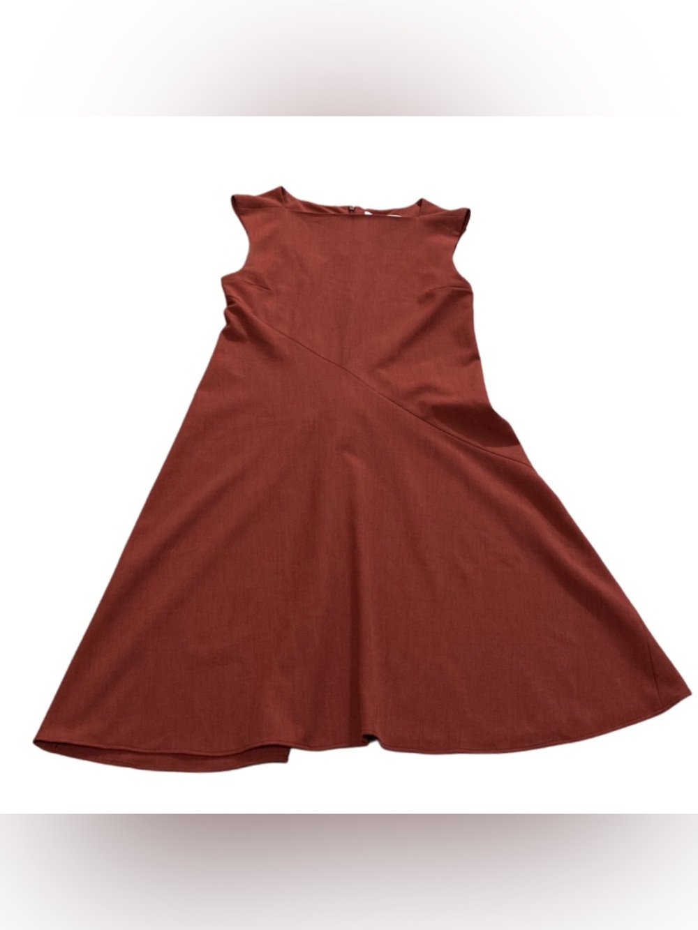 MM Lafleur dark orange knee length career high neck dress 8